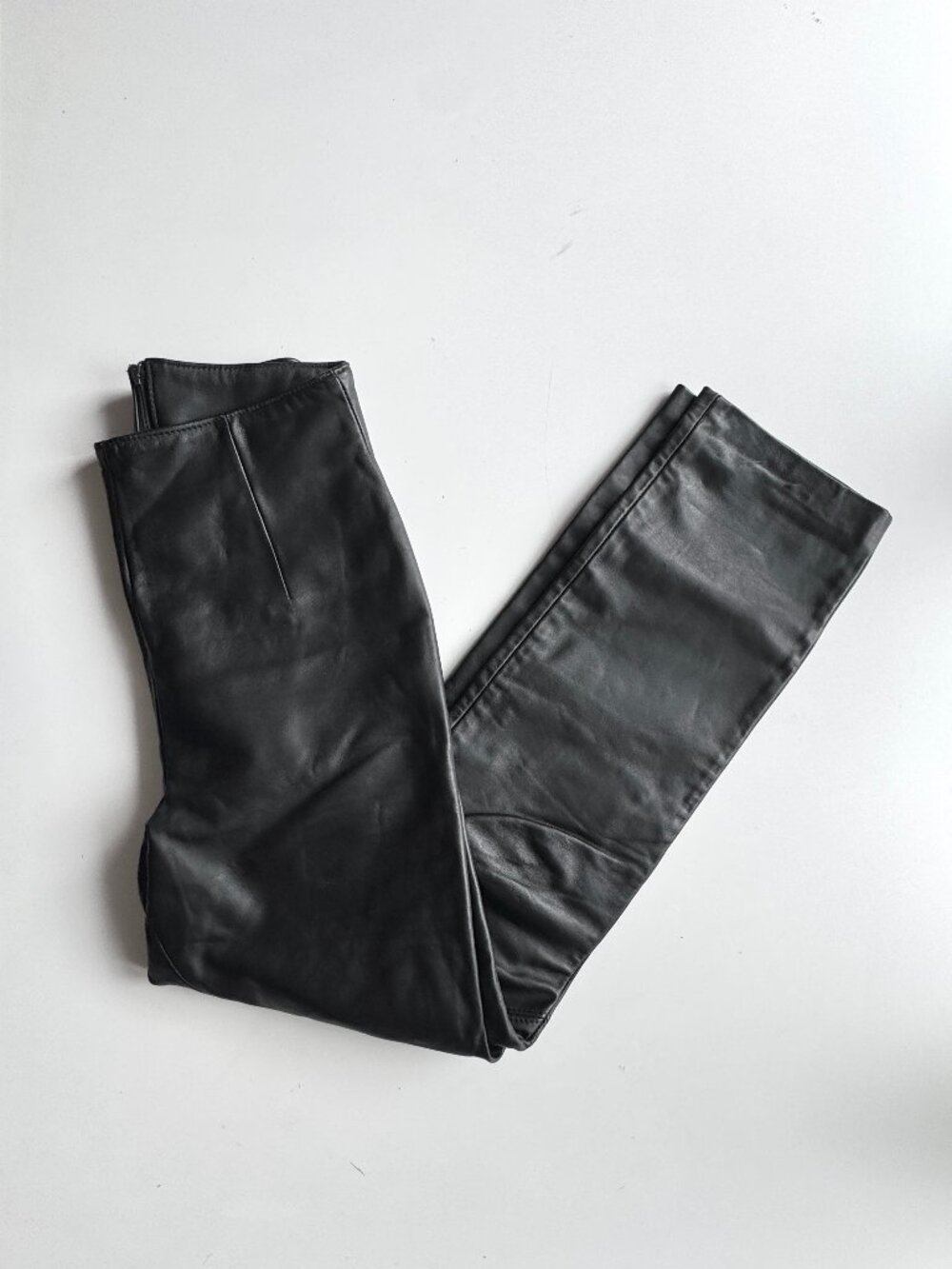 Vintage NORTH BOUND LEATHER Black Leather High Waisted Pants, Size S